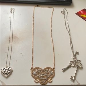 A bundle of three necklaces
